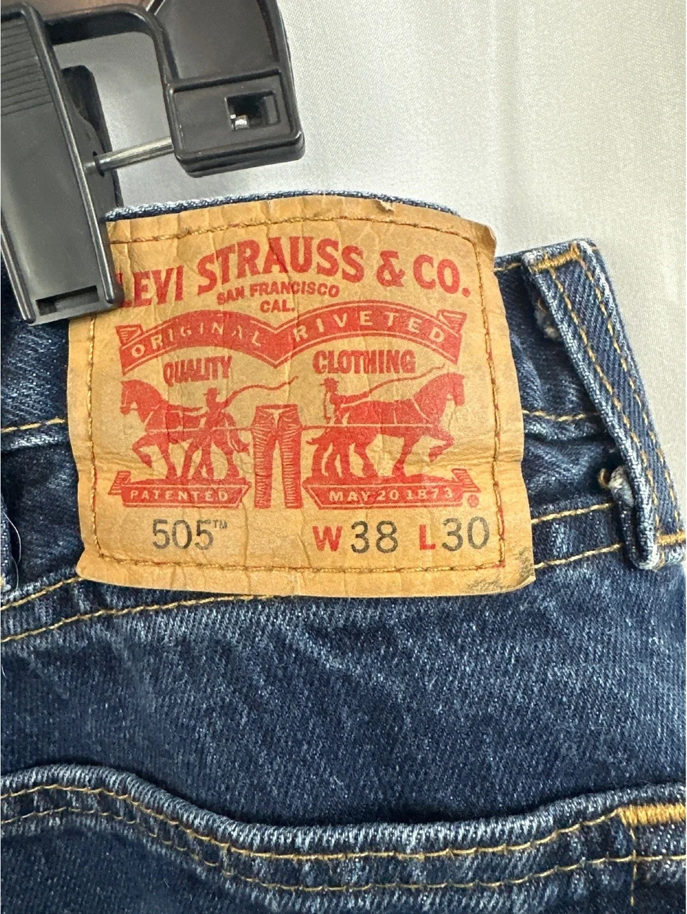 Levi's 505 Classic Fit Blue Denim Jeans W38 L30